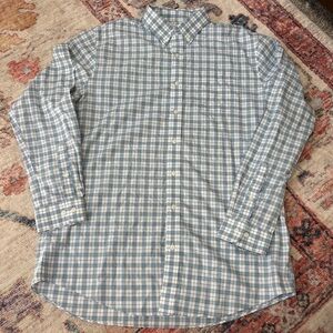 L.L. Bean Plaid Cotton‎ Button Down Shirt Slightly Fitted Men’s Large Tall